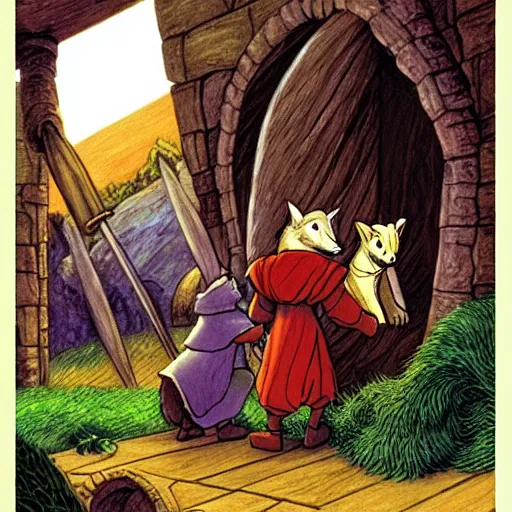 Image similar to a scene from redwall by brian jacques