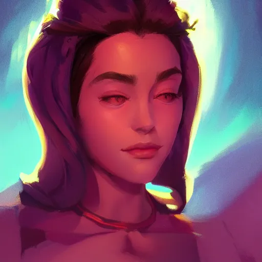 Image similar to beautiful female portrait, maya ali mage, gloomhaven, dynamic lighting, gaudy colors, octane render aesthetic, matte painting concept art, official fanart behance hd artstation by jesper ejsing, by rhads and makoto shinkai and lois van baarle and ilya kuvshinov and rossdraws