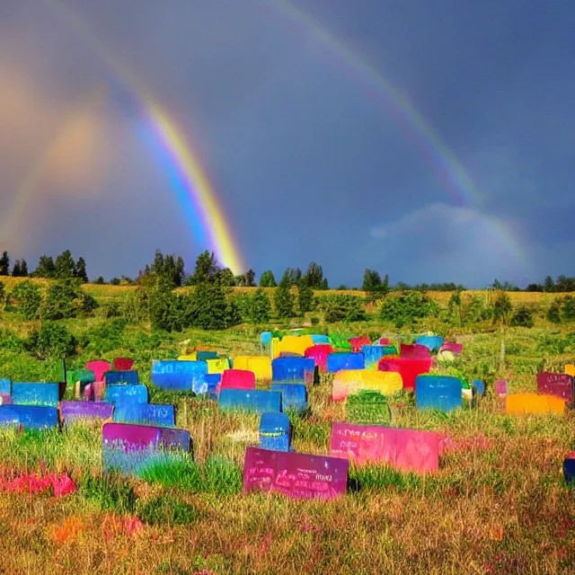 Image similar to rainbow graveyard