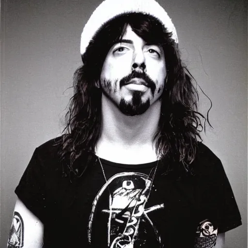 Prompt: 2 1 yo young dave grohl 1 9 9 4 rock tour photograph, rollingstone magazine