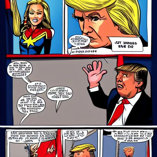 Image similar to Trump as captain marvel