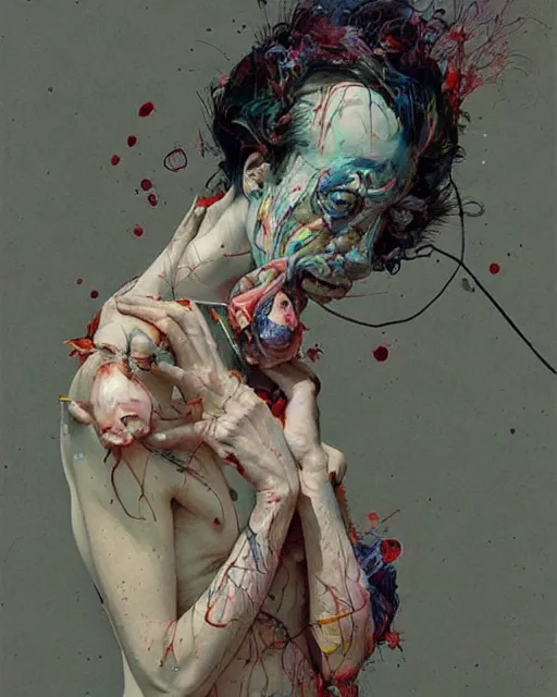 Image similar to there is ugliness in beauty, but there is also beauty in ugliness. in the style of adrian ghenie, esao andrews, jenny saville, edward hopper, surrealism, dark art by james jean, takato yamamoto