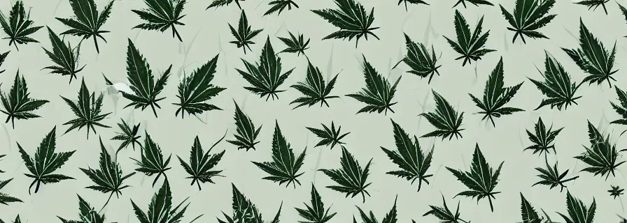 Prompt: pattern with coconuts and marijuana leaves in pastel colours