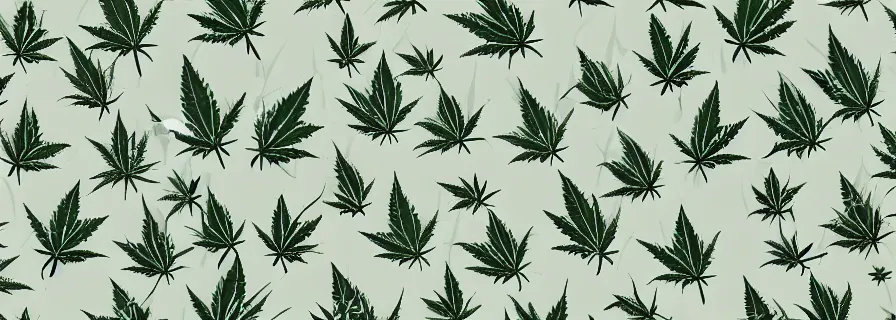 Image similar to pattern with coconuts and marijuana leaves in pastel colours