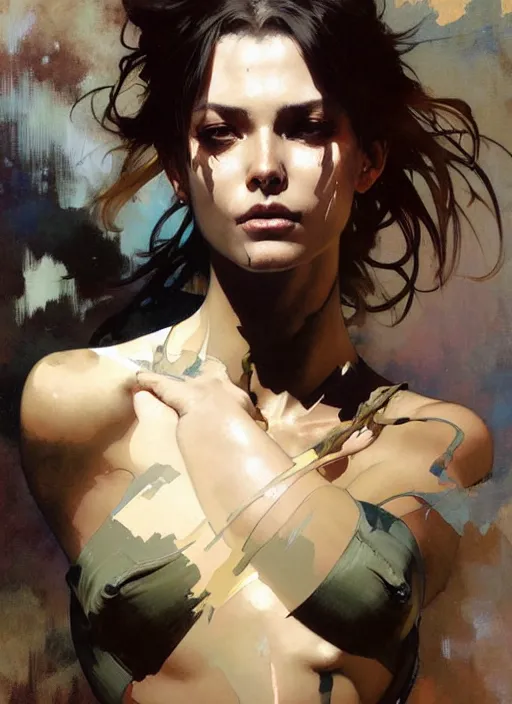 Image similar to beautiful neutral earth toned palette knife painting artwork by yoji shinkawa jeremy mann, 🤸♀, charlie bowater and magali villeneuve and alphonse mucha, gaston bussiere, craig mullins, j. c. leyendecker, by artgerm