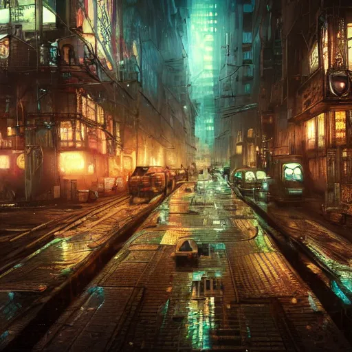 Prompt: Alexander Jansson Style, cyberpunk city with huge lit billboards with androids, CGI, Many Details, Ultra Detailed, Octane Render, Real Engine 5 Cinematic, Realistic, Intricate Detail, Finely Detailed, Small Details, Extra Detail More details, tiny details, high resolution, 3D, PBR, path tracing, volumetric lighting, octane render, Arnold Render, 8k