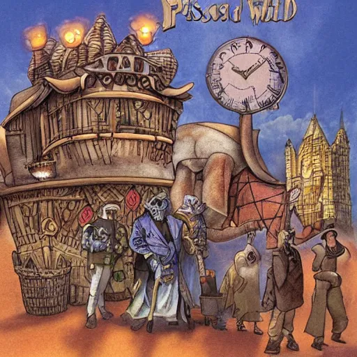 Image similar to illustration for Discworld, by Terry Pratchett