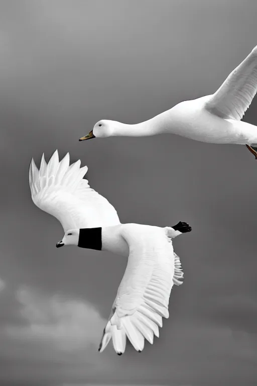 Image similar to ryan gosling fused with a white goose, wings, hands, natural light, bloom, detailed face, magazine, press, photo, steve mccurry, david lazar, canon, nikon, focus