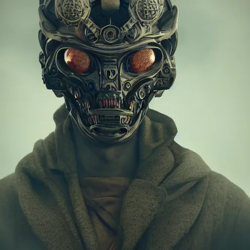 Image similar to Very very very very highly detailed epic central composition photo of demonic face with baseball mask, intricate, dystopian, sci-fi, extremely detailed, digital painting, artstation, concept art, smooth, sharp focus, illustration, intimidating lighting, incredible art by Anna Dittmann, Octane render in Maya and Houdini