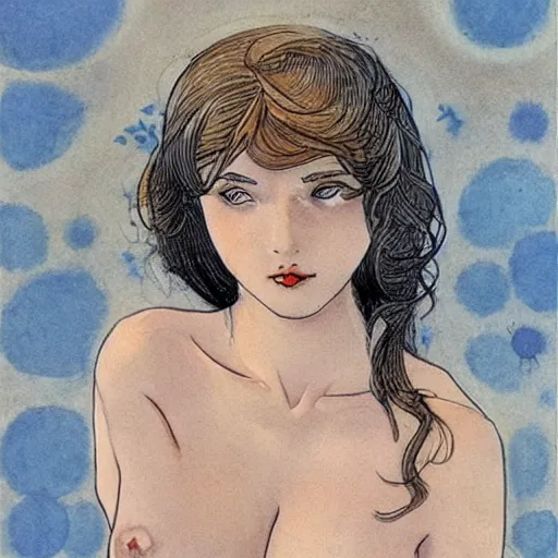 Image similar to a beautiful girl by milo manara,