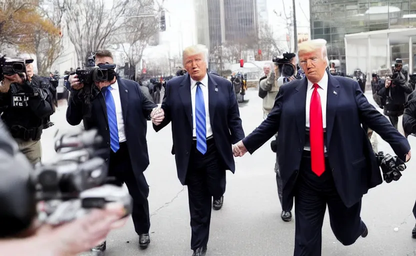 Image similar to Candid photo of Donald Trump arrested by FBI agents, Reuters, AP Press photo, long lens, sony a7s camera, 4K