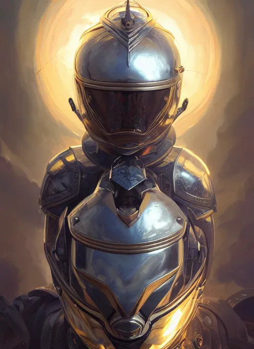 Image similar to highly detailed portrait of reflection of dragonfire on shiny knight helmet, raytracing, fantasy art by by simon bisley, loish, rhads, ferdinand knab, makoto shinkai and lois van baarle, ilya kuvshinov, rossdraws, tom bagshaw, global illumination, radiant light, detailed and intricate environment