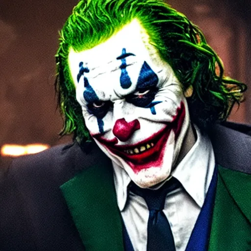 Prompt: film still of Peter Storemare as joker in the new Joker movie