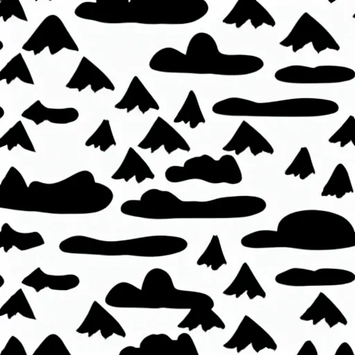 Prompt: zen mountains forest clouds ink