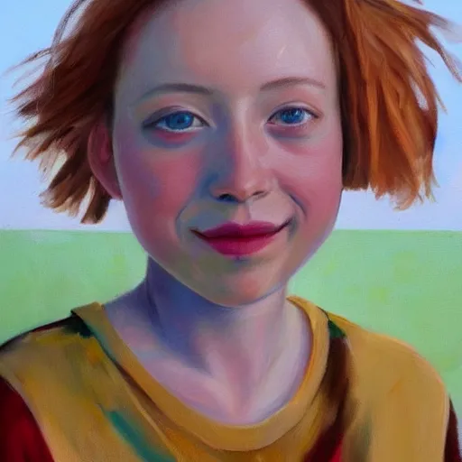 Image similar to gorgeous oil painting of amybeth mcnulty