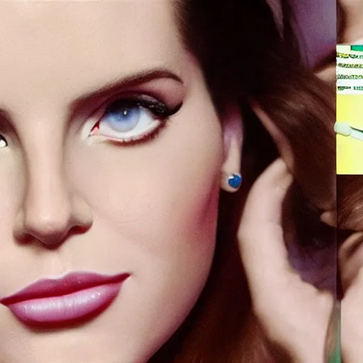 Image similar to Lana del rey in a hand cream commercial, photorealistic, detailed, studio