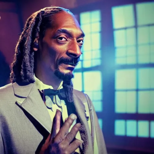 Prompt: snoop Dogg as a 10th doctor in doctor who stayed in his TARDIS, ultra detailed photo, 4k, DSLR, long shot, cinematic