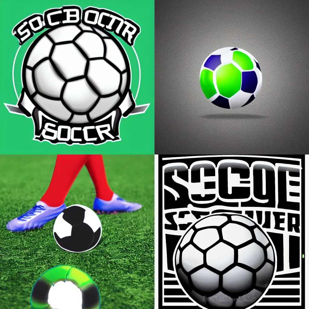 Prompt: soccer ball being kicked logo, matte