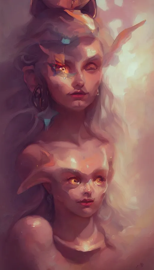 Image similar to portrait of cute girl, by peter mohrbacher