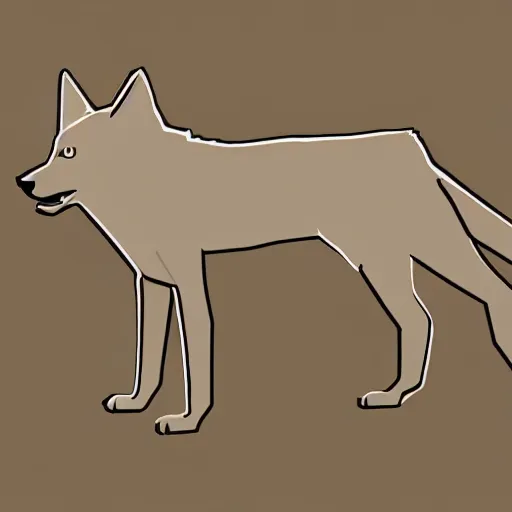 Image similar to digital art of a full-body outline of a wolf, simple, no color, high quality, HD, 8K,