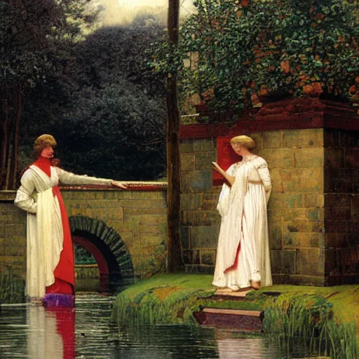 Prompt: painting by edmund leighton, 1902