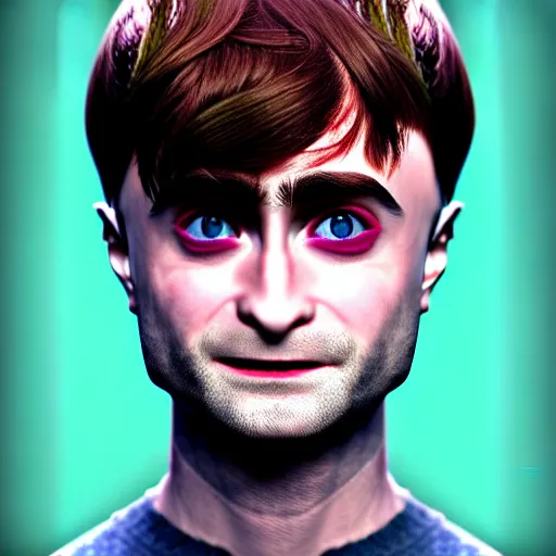 Image similar to hybrid of daniel radcliffe and a!! radish!!, film still,!! red skin!!,!! leaf ears!!, professional makeup, unreal engine 5, render, seeds, 8 k, trending on artstation