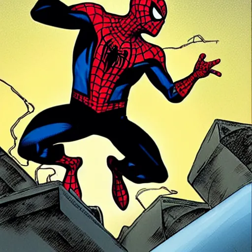 Image similar to spider man comic where peter park dies from cancer