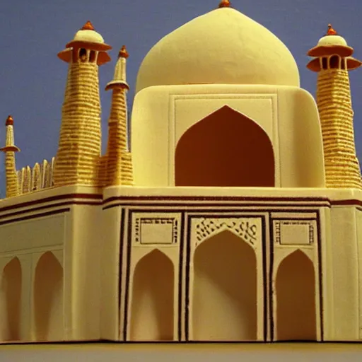 Image similar to cheese a reconstruction of the cheese taj mahal made ot of cheese, cheese