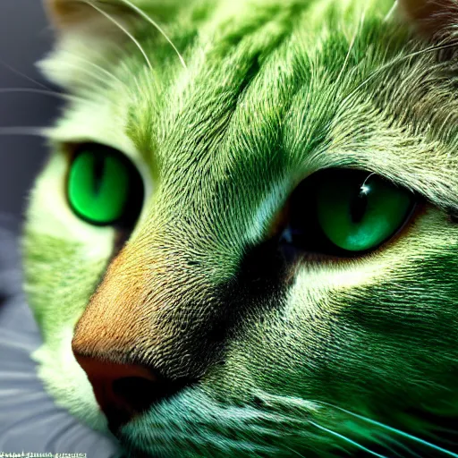 Prompt: a green cat