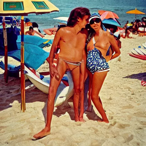 Image similar to Rio de janeiro 1970's beach, color photo by Slim Aarons