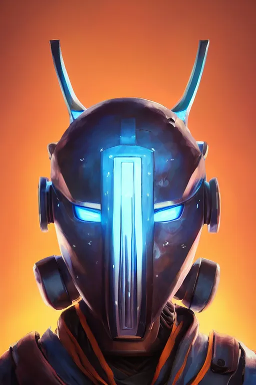 Image similar to epic mask helmet robot ninja portrait stylized as fornite style game design fanart by concept artist gervasio canda, behance hd by jesper ejsing, by rhads, makoto shinkai and lois van baarle, ilya kuvshinov, rossdraws global illumination radiating a glowing aura global illumination ray tracing hdr render in unreal engine 5