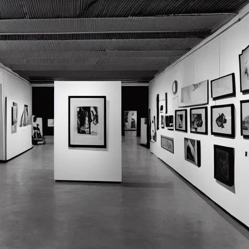 Prompt: A black and white screen print of gallery exhibition view from the 60s with colonial artifacts on display, anthropology, colonial, wild, exotic, artifacts, pedestal, ethnography, screen printing