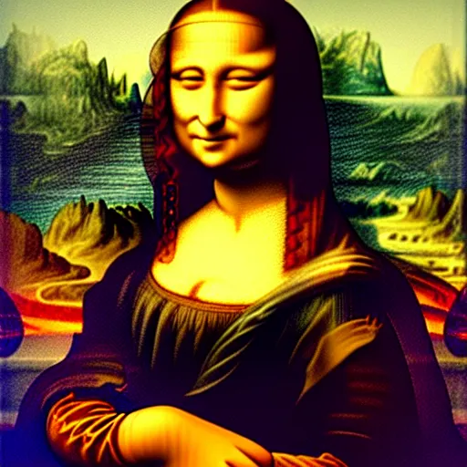 Prompt: mona lisa smoking a cigarette