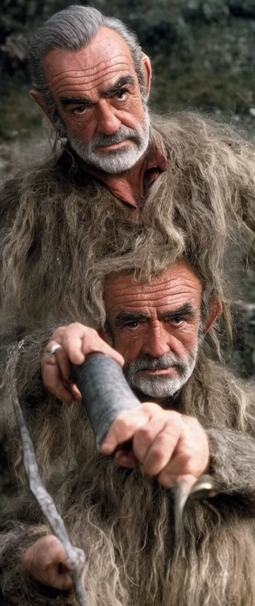 Prompt: and 8 k uhd photo of sean connery as a hobbit