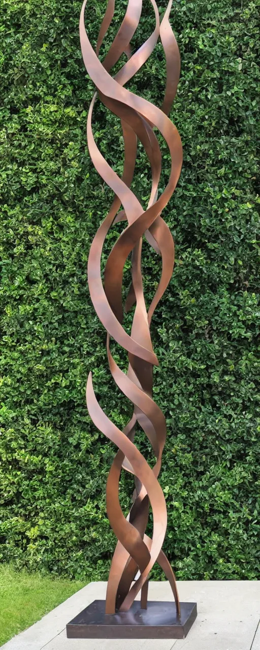 Image similar to six foot tall abstract bronze sculpture of a flame