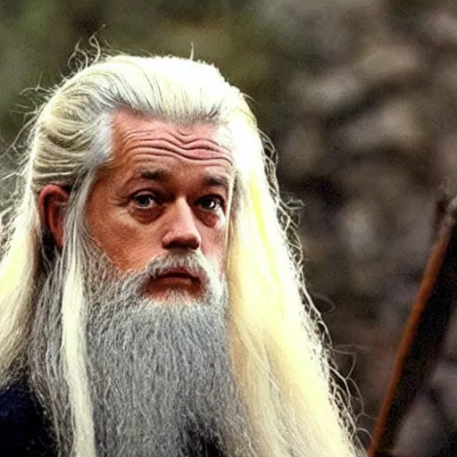 Prompt: geert wilders as gandalf in lord of the rings