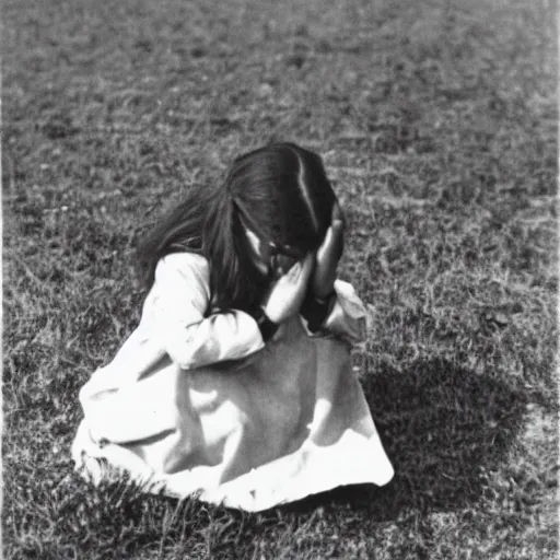 Image similar to vintage photo of a young girl praying