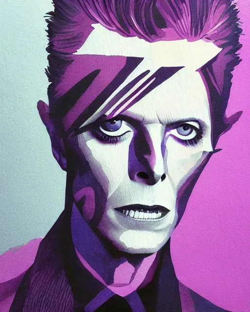 Image similar to David Bowie in Inkwork painting style