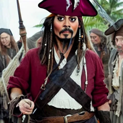 Image similar to mr bean as jack sparrow