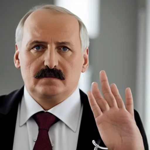 Prompt: Alexander Lukashenko as Dr. House, cinematic still