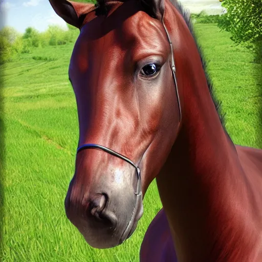 Image similar to human horse hybrid, photorealistic, award winning, high quality, high resolution