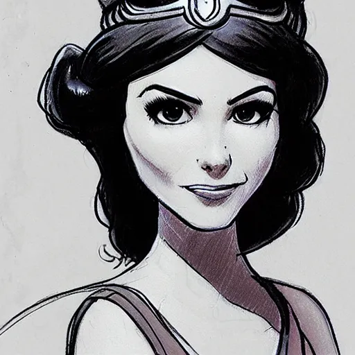 Image similar to milt kahl sketch of victoria justice as princess padme from star wars