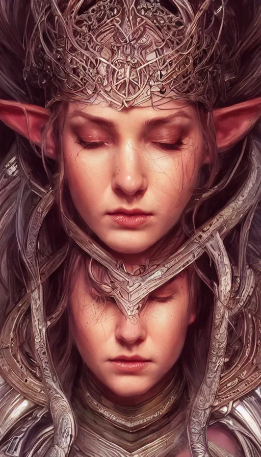 Image similar to elf queen, string character, furious gorgeous woman, lord of the rings, cyberpunk, neon, fibonacci, sweat drops, insane, intricate, highly detailed, digital painting, artstation, concept art, smooth, sharp focus, illustration, Unreal Engine 5, 8K, art by artgerm and greg rutkowski and alphonse mucha
