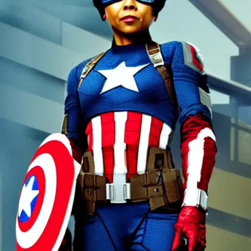 Prompt: Jada Smith as Captain America
