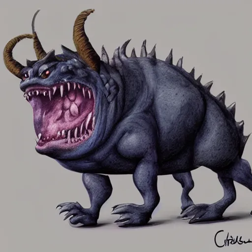 Prompt: chris christie blueberry chimera hybrid. surreal creature. concept art.