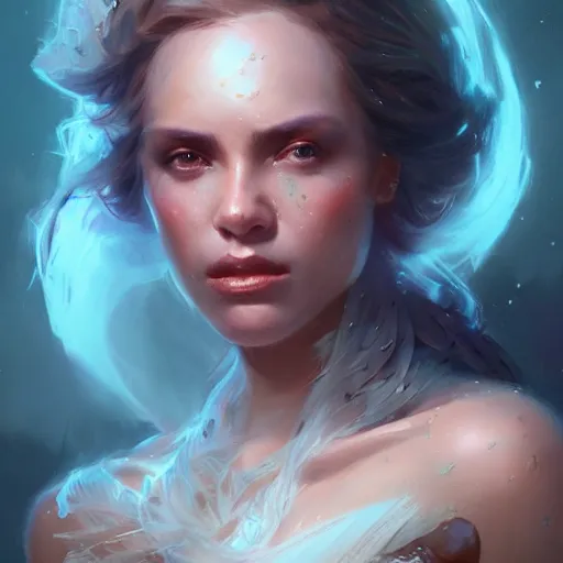 Image similar to a beautiful portrait of a crystal goddess by greg rutkowski and raymond swanland, trending on artstation, ultra realistic digital art