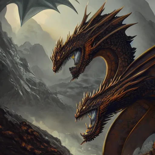 dragons made of molten stone rising from the ground, | Stable Diffusion ...