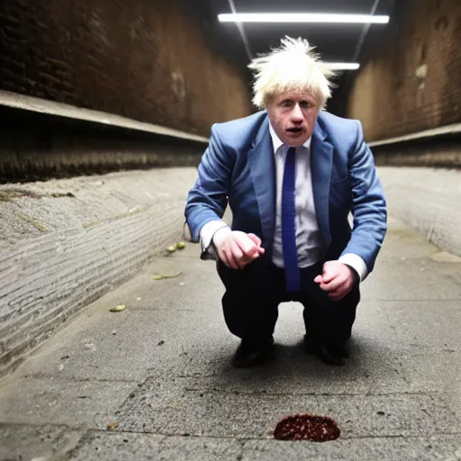 Image similar to photo of boris johnson lost in the sewers