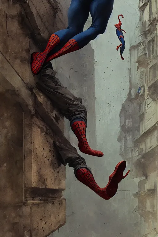 Image similar to spiderman sneakers, decorative ornaments, by carl spitzweg, ismail inceoglu, vdragan bibin, hans thoma, greg rutkowski, alexandros pyromallis, perfect face, sharply focused, sharply detailed, centered, rule of thirds, realistic shading