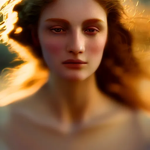 Image similar to photographic portrait of a stunningly beautiful renaissance female in soft dreamy light at sunset, contemporary fashion shoot, by edward robert hughes, annie leibovitz and steve mccurry, david lazar, jimmy nelsson, extremely detailed, hyperrealistic, perfect face, octane render